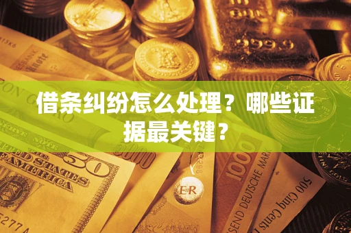 济南借条纠纷怎么处理？哪些证据最关键？