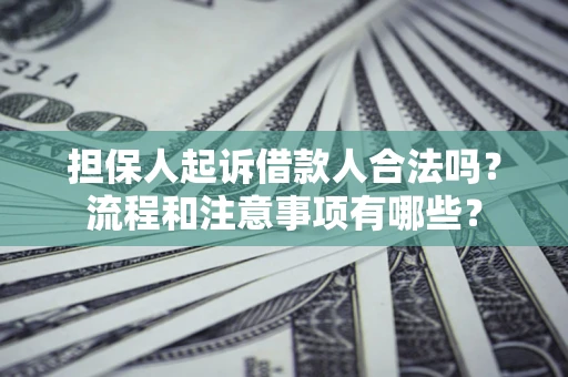 济南担保人起诉借款人合法吗？流程和注意事项有哪些？