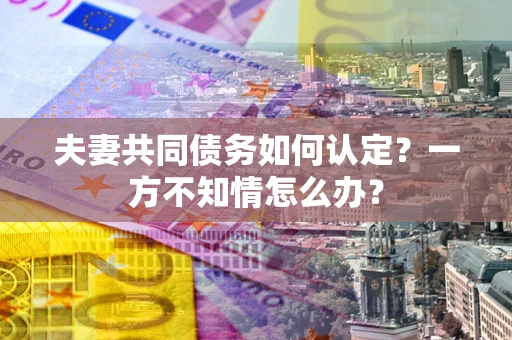 济南夫妻共同债务如何认定？一方不知情怎么办？