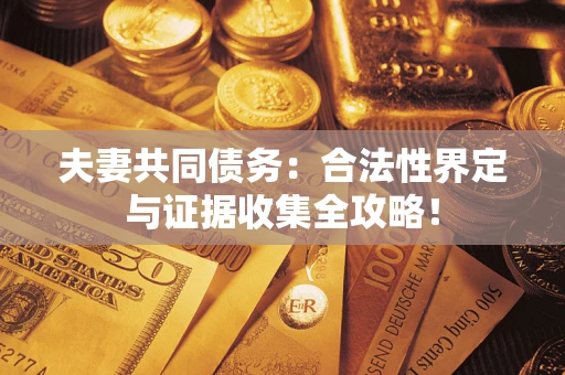济南夫妻共同债务：合法性界定与证据收集全攻略！